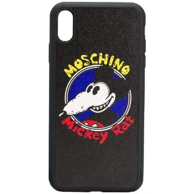 Moschino Mickey Rat Iphone Xs Max Cover In Black