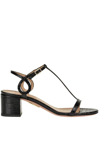 Aquazzura Almost Bare Sandals In Black