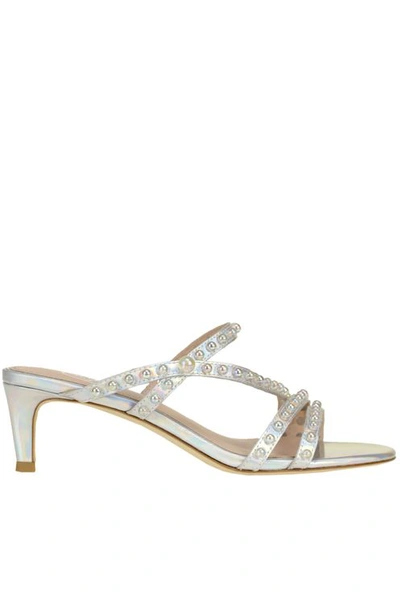 Ash Kate Pearl Mules In Silver