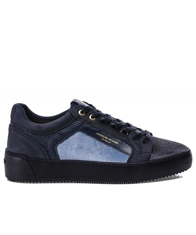 Android Homme Leather Velvet Venice Trainers Colour: Navy In Blue