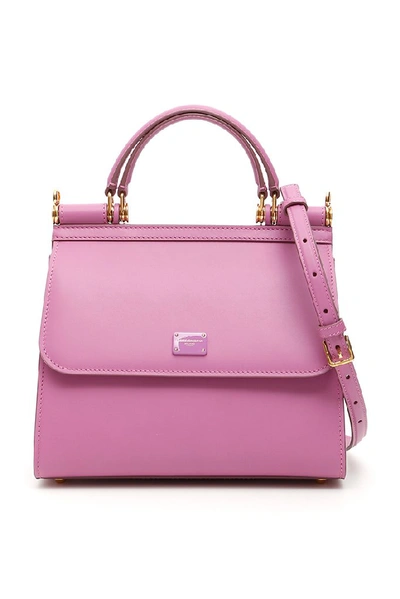 Dolce & Gabbana Small Sicily 58 Bag In Pink,purple