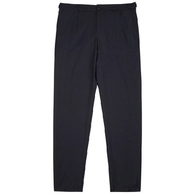 A Kind Of Guise Navy Checked Wool Trousers