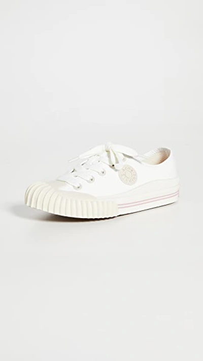 Acne Studios Logo Patch Trainers In Ivory White