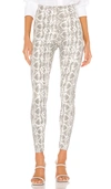Commando Reptile Embossed Faux Leather Leggings In White Snake