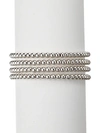 EYE CANDY LA THE LUXE COLLECTION 4-PACK RHODIUM-PLATED STRETCH BEADED BRACELET,0400012471117