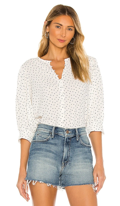 1.state Scatter Dot Button Front Blouse In Soft Ecru