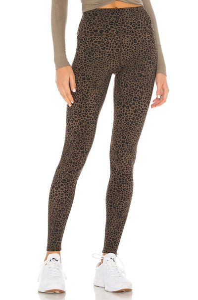 Alo Yoga Vapor Leopard Print High Waist Ankle Leggings In Olive Branch