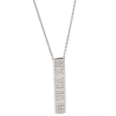 Pre-owned Tiffany & Co Atlas 0.20 Ctw Diamond 18k White Gold Pendant Necklace