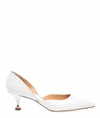 GIAMPAOLO VIOZZI GIAMPAOLO VIOZZI WOMEN'S WHITE LEATHER PUMPS,HER005649 38.5