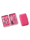 BEY-BERK 9-PIECE SUEDE & STAINLESS STEEL MANICURE SET,0400010930087