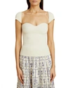 Khaite Ista Stretch Matte Viscose Cap-sleeve Top In Ivory