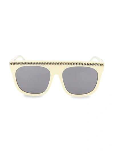 Stella Mccartney 56mm Square Novelty Sunglasses In White