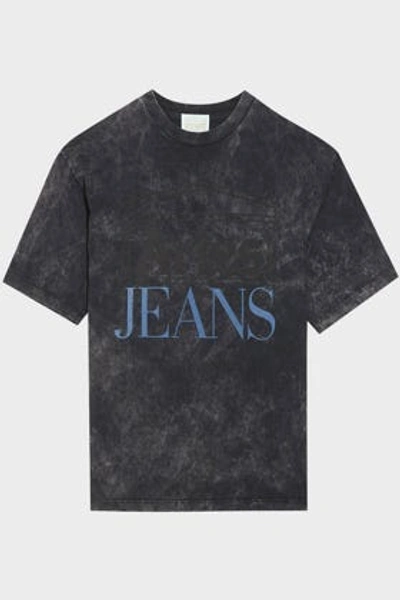 Aries Jeans Tie-dye Cotton T-shirt In Black And Blue