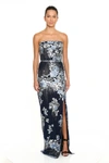 MARCHESA NOTTE STRAPLESS SEQUIN EMBROIDERED GOWN,SS20-1185-8-1
