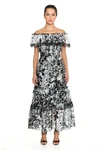 MARCHESA OFF SHOULDER PRINTED ORGANZA DAY GOWN,SS20-9827-2-1