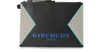 GIVENCHY LEATHER AND CANVAS LOGO POUCH,BK604NK0SW/449
