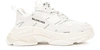 Balenciaga White Allover Logo Triple S Sneakers In White Black