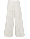 FORTE FORTE COTTON LINEN HERRINGBONE FRINGED PANTS,FOR77J28BRW