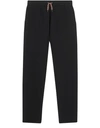 Burberry Icon Stripe Detail Wool Mohair Trackpants In Black