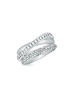 NEPHORA 14K WHITE GOLD & DIAMOND THREE BAND RING,0400099468415