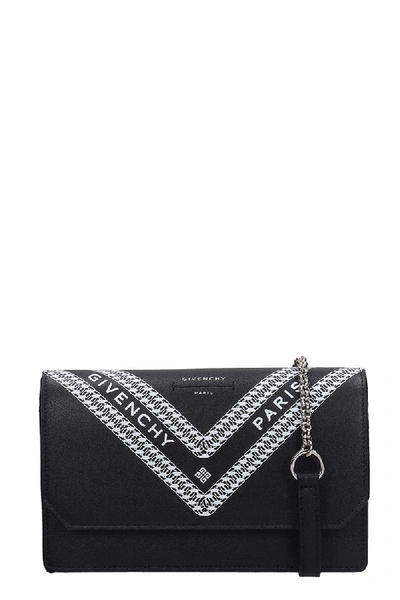 Givenchy Wing Chain Wall Shoulder Bag In Black Leather