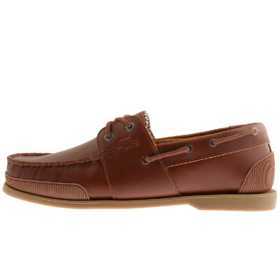 Lacoste Nautic Boat Shoes Tan Leather | ModeSens