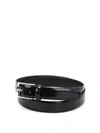 ANDERSON'S BLACK BRUSHED LEATHER BELT