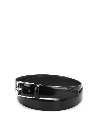 Anderson's Black Brushed Leather Belt