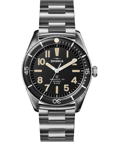 Shinola Men's The Duck 42mm Stainless Steel Watch Gift Set In Black/silver