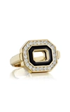 ANDREW GLASSFORD WOMEN'S MUSEUM SERIES DIAMOND 18K YELLOW GOLD REVERSE RING,817841