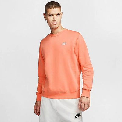 Nike Men's Sportswear Club Fleece Crewneck Sweatshirt In Orange