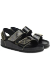 Proenza Schouler + Birkenstock Arizona Topstitched Glossed-leather Sandals In Black