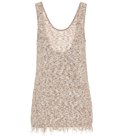 Alanui Cotton-blend Knit Tank Top In Beige