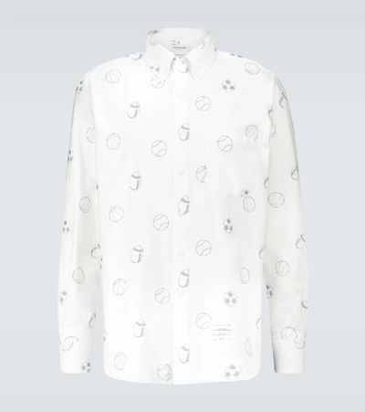 Thom Browne Multi Ball Embroidered Shirt In White