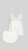 FLORA NIKROOZ ROSA CAMI & SHORTS SET IVORY,FLORA30101