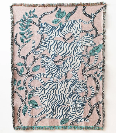 Olivia Wendel Lavender Landscape Tiger Blanket In Multi
