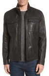 COLE HAAN WASHED LEATHER TRUCKER JACKET,537A7558
