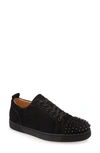 Christian Louboutin Louis Junior Spikes Sneaker In Black/ Black/ Black