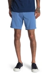 Faherty Cloud Cotton Harbor Flat Front Shorts In Faded Cobalt