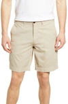 Faherty Cloud Cotton Harbor Flat Front Shorts In Khaki