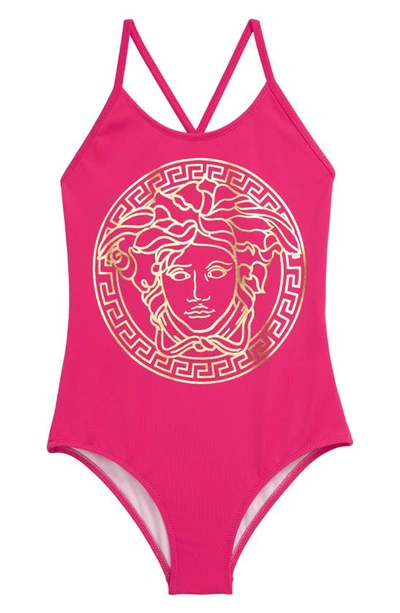 Versace Kids' Little Girl's & Girl's Medusa One-piece Swimsuit In Pink