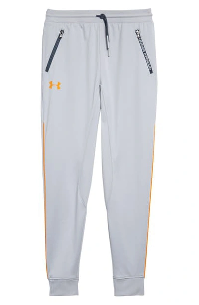 Under Armour Kids' Pennant Tapered Sweatpants (big Boy) In Mod Gray / Orange Spark