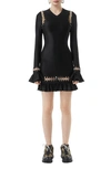 Burberry Ring-pierced Long-sleeved Dress In Black