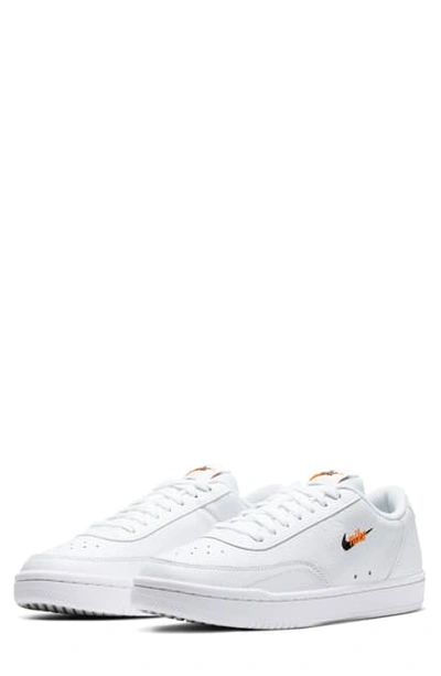 Nike Court Vintage Embroidered Textured-leather Sneakers In White