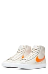 Nike Blazer Mid '77 High Top Sneaker In Light Bone/ Orange/ Orange