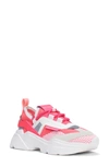 Dolce & Gabbana Dolce And Gabbana Pink Stretch Mesh Daymaster Sneakers In Red/ White