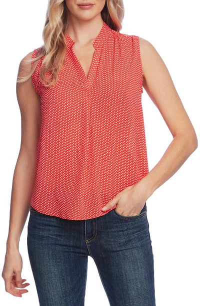 Vince Camuto Print Sleeveless Top In Bright Ladybug