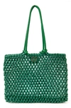 Clare V Sandy Woven Market Tote In Green