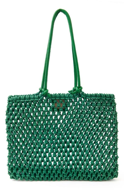 Clare V Sandy Woven Market Tote In Green