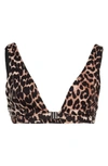 GANNI LEOPARD PRINT BIKINI TOP,A2662